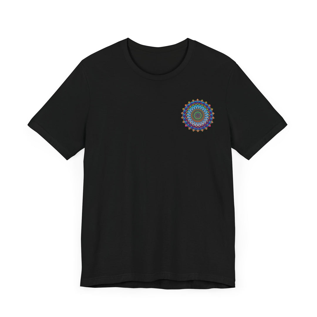 A beautiful and colorful mandala design tee promoting spiritual peace and harmony