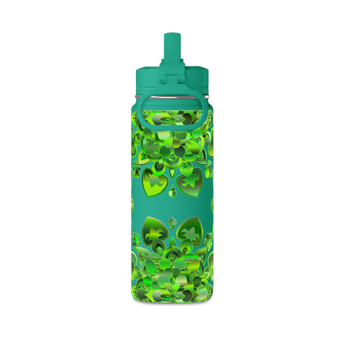 20oz Mini Water Bottle — Green Clover Kaleidoscope St. Patrick’s Day Bottle
