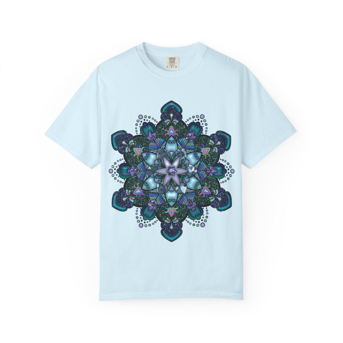 Blue Ocean Glitter Mandala T-shirt & Tote Bag Bundle
