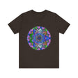 A vibrant and detailed mandala art design on a comfortable t-shirt