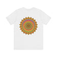 Vibrant Mandala Tee featuring intricate spiritual design for peace and harmony