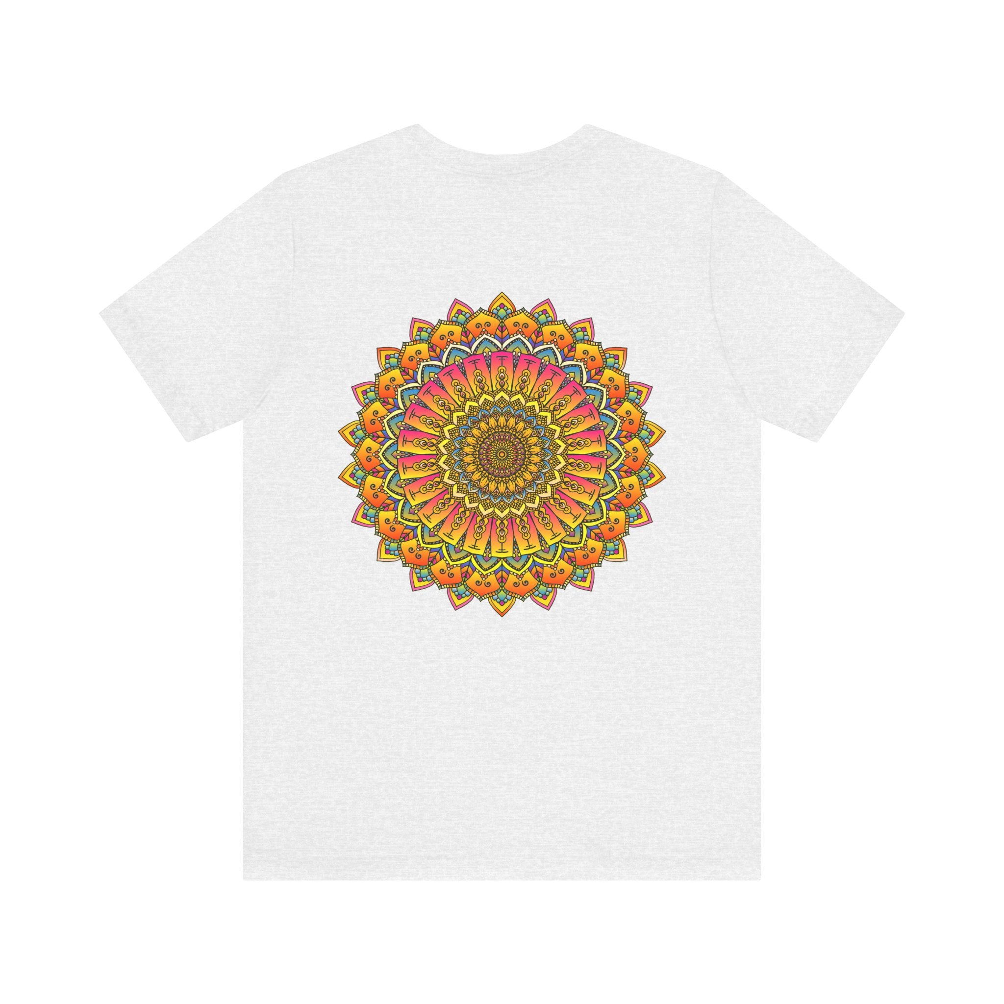 Vibrant Mandala Tee featuring intricate spiritual design for peace and harmony