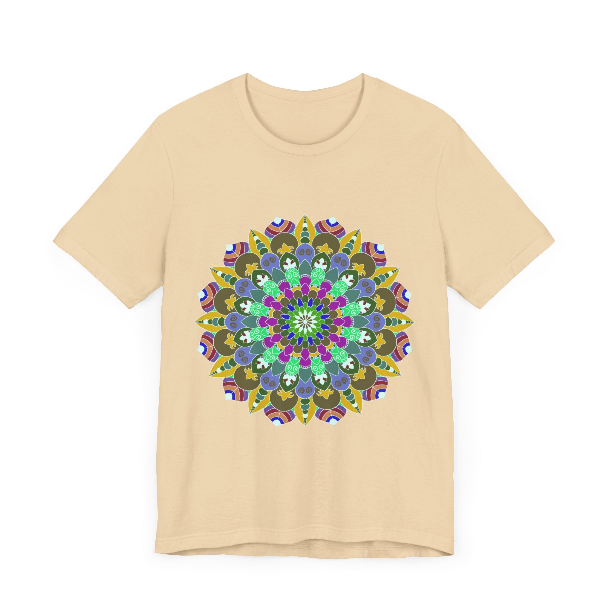 Colorful Mandala Peace T-Shirt featuring intricate spiritual art and vibrant colors