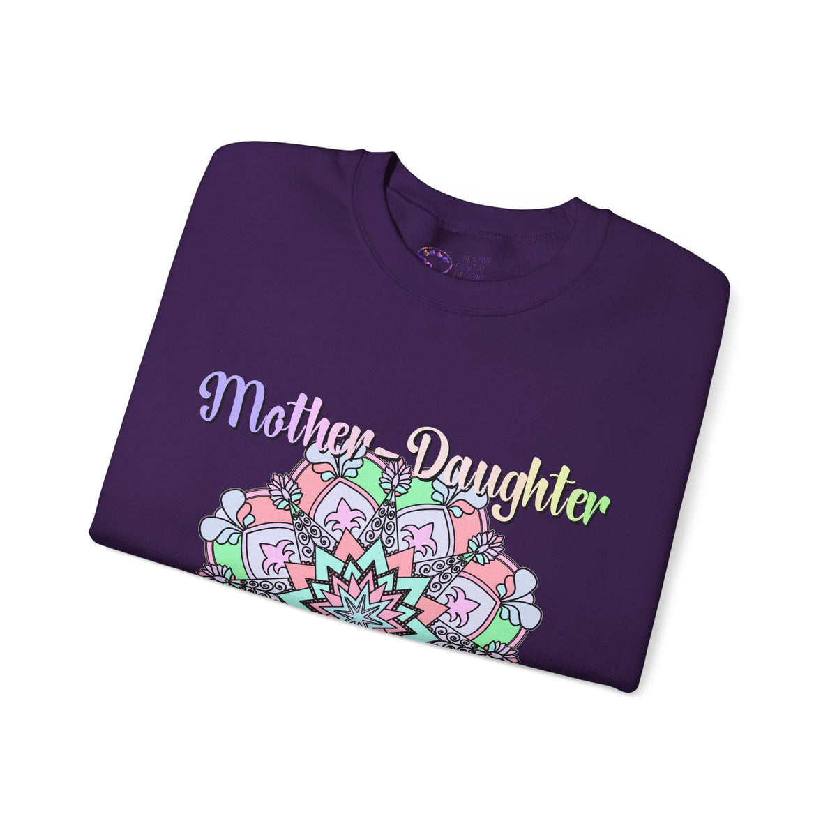 Felpa Girocollo Legame Madre-Figlia — Regalo di Famiglia Mandala Floreale