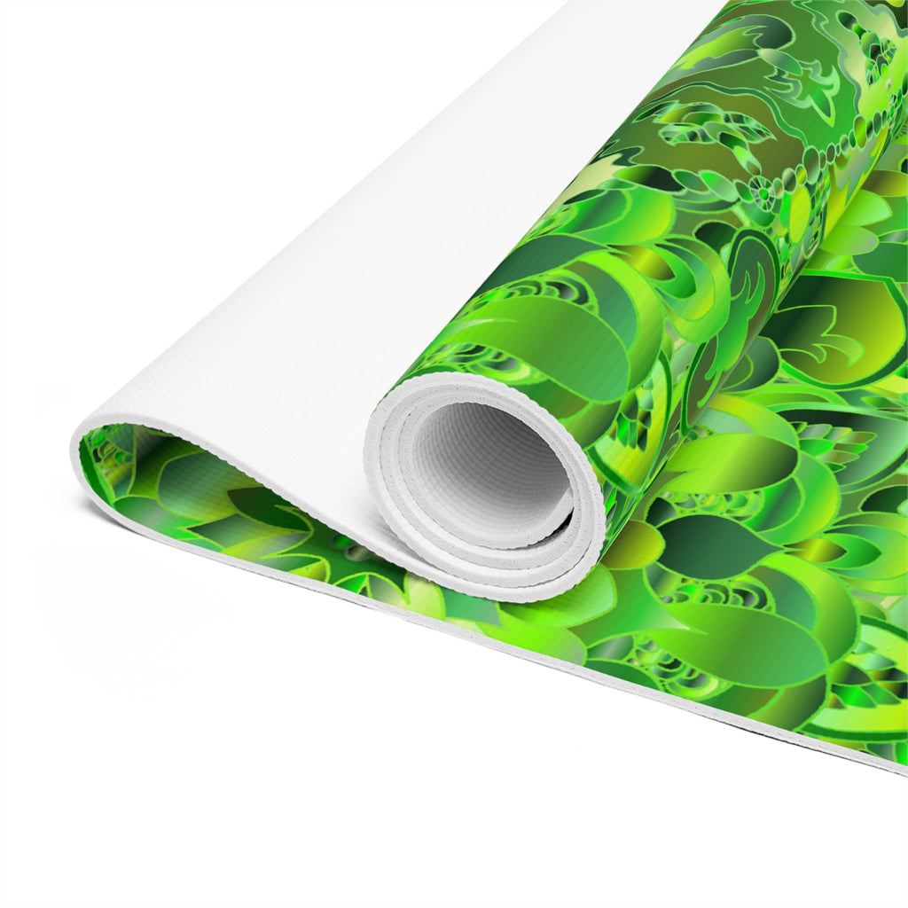 Grüne Farbtöne Mandala Schaumstoff-Yogamatte