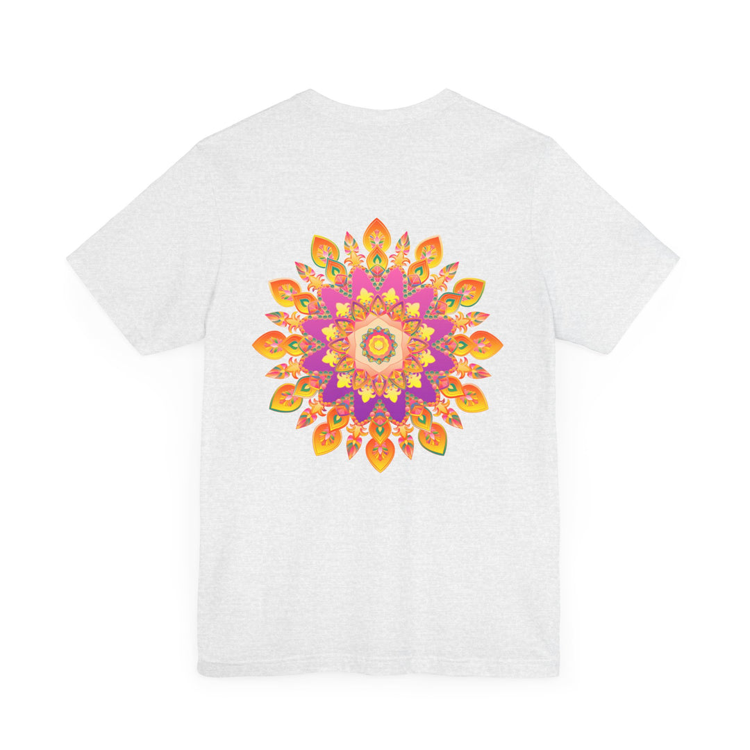 Beautiful Vibrant Mandala T-Shirt featuring a design symbolizing Peace and Harmony, perfect for adding a pop of color and positivity to your wardrobe