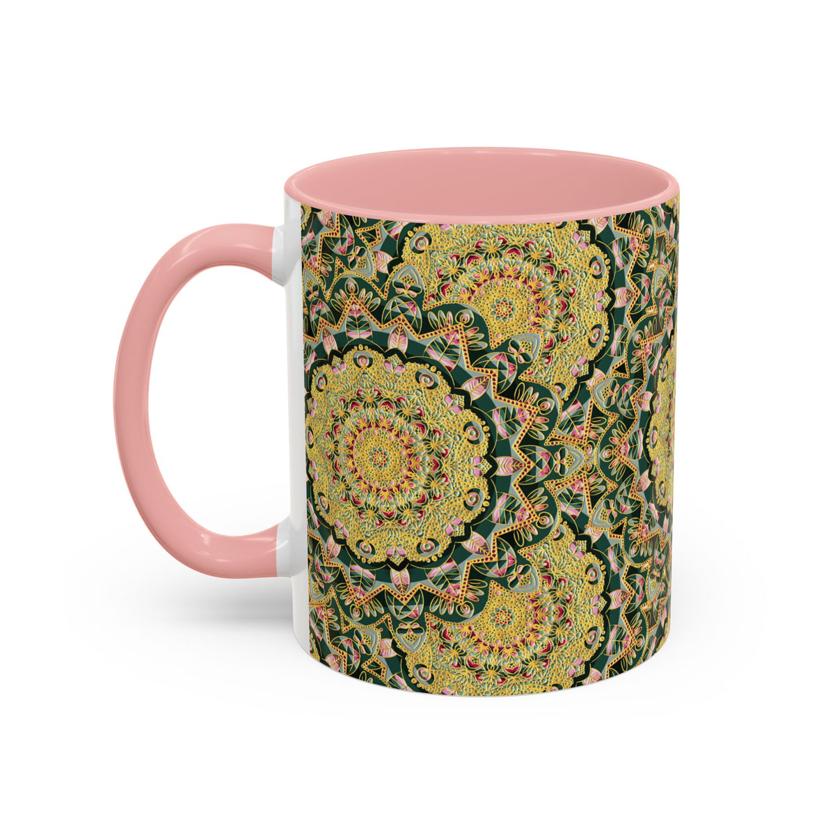Mandala Floral Coffee Mug – Bohemian Botanical Ceramic Cup