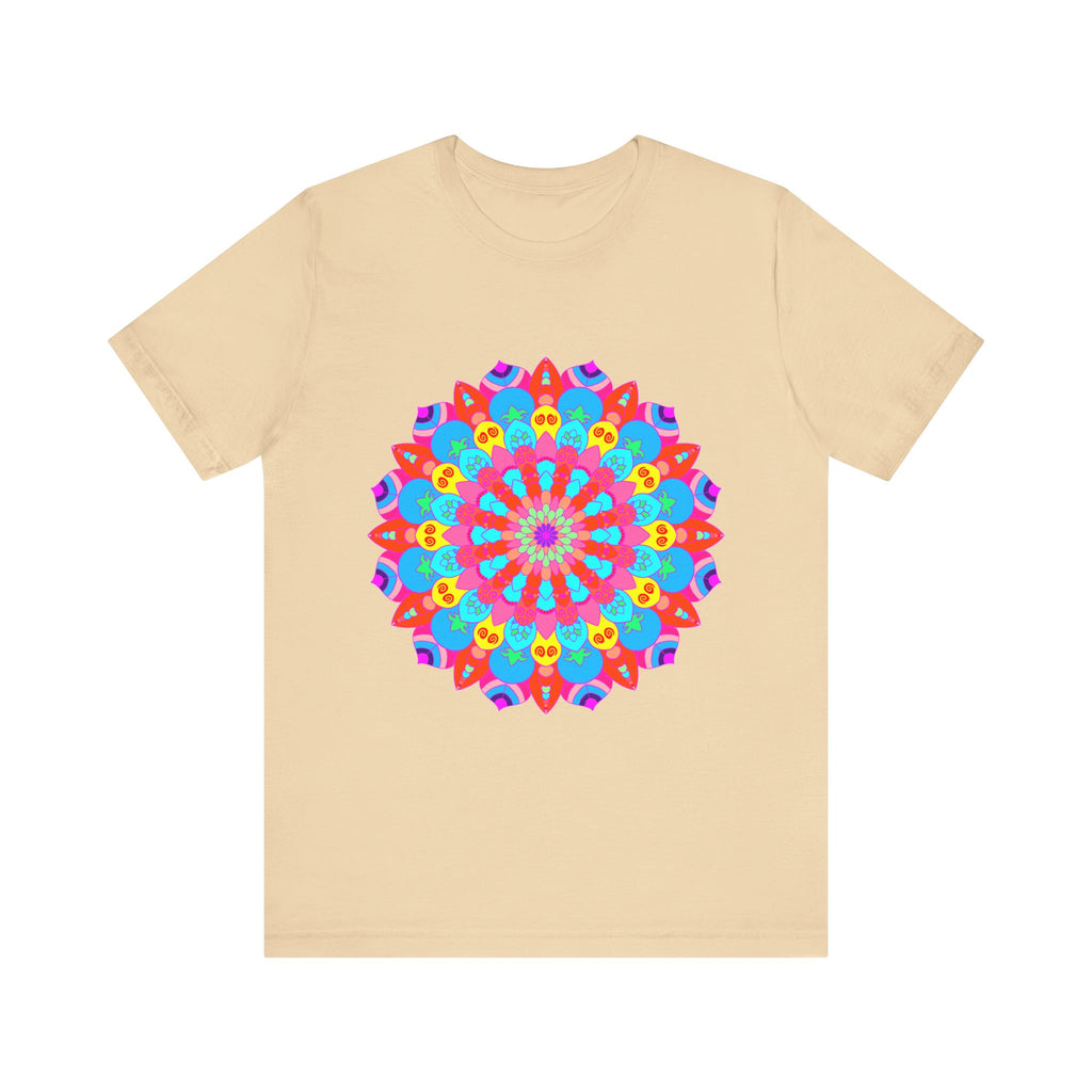 Vibrant and intricate colorful mandala t-shirt featuring psychedelic art design