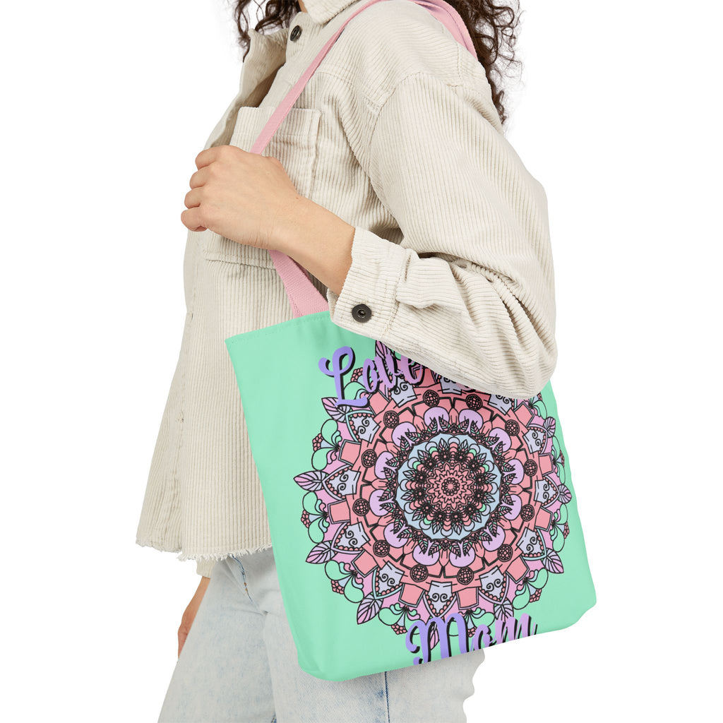 Mandala 'Love You Mom' Canvas Tote — Floral Mother's Day Gift Bag
