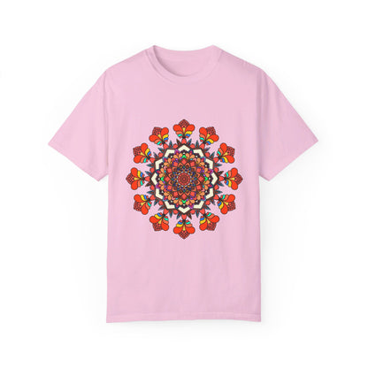 Unisex Mandala T-Shirt made with 100% Ring-Spun Cotton, hand-drawn Mandala art, and garment-dyed for extra comfort - perfect for both men and women