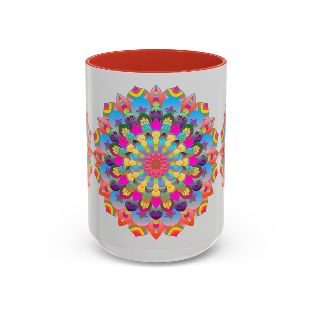 Mandala Art Mug with colorful circular design and intricate patterns