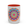 Mandala Art Mug with colorful circular design and intricate patterns