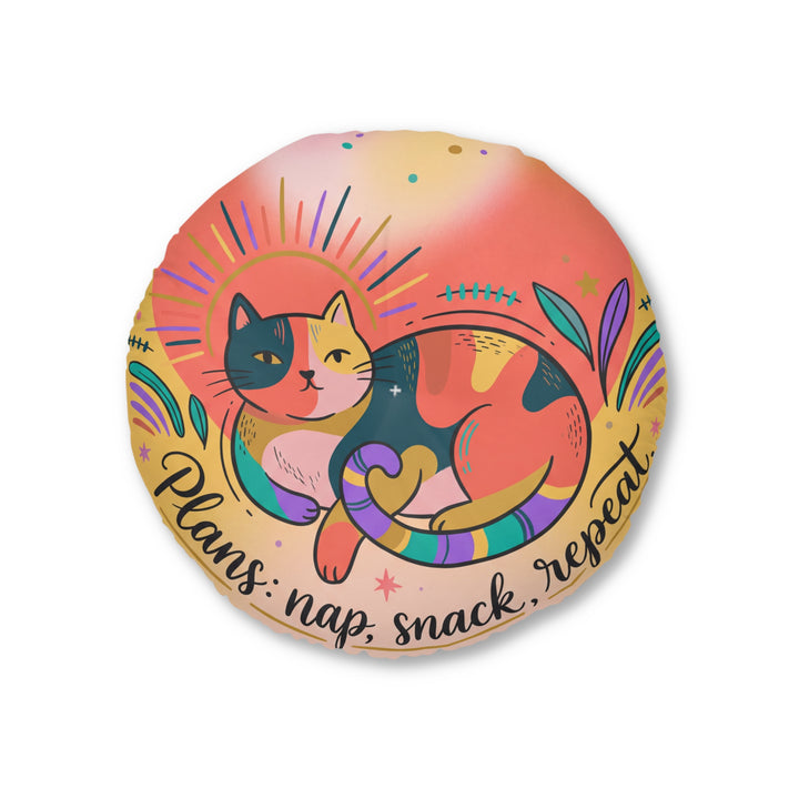 Cozy Cat Nap Floor Pillow - Boho Cat Cushion