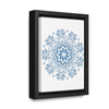 Beautiful steel blue mandala design wall art on gallery canvas wraps, handmade and vertical frame for home decor