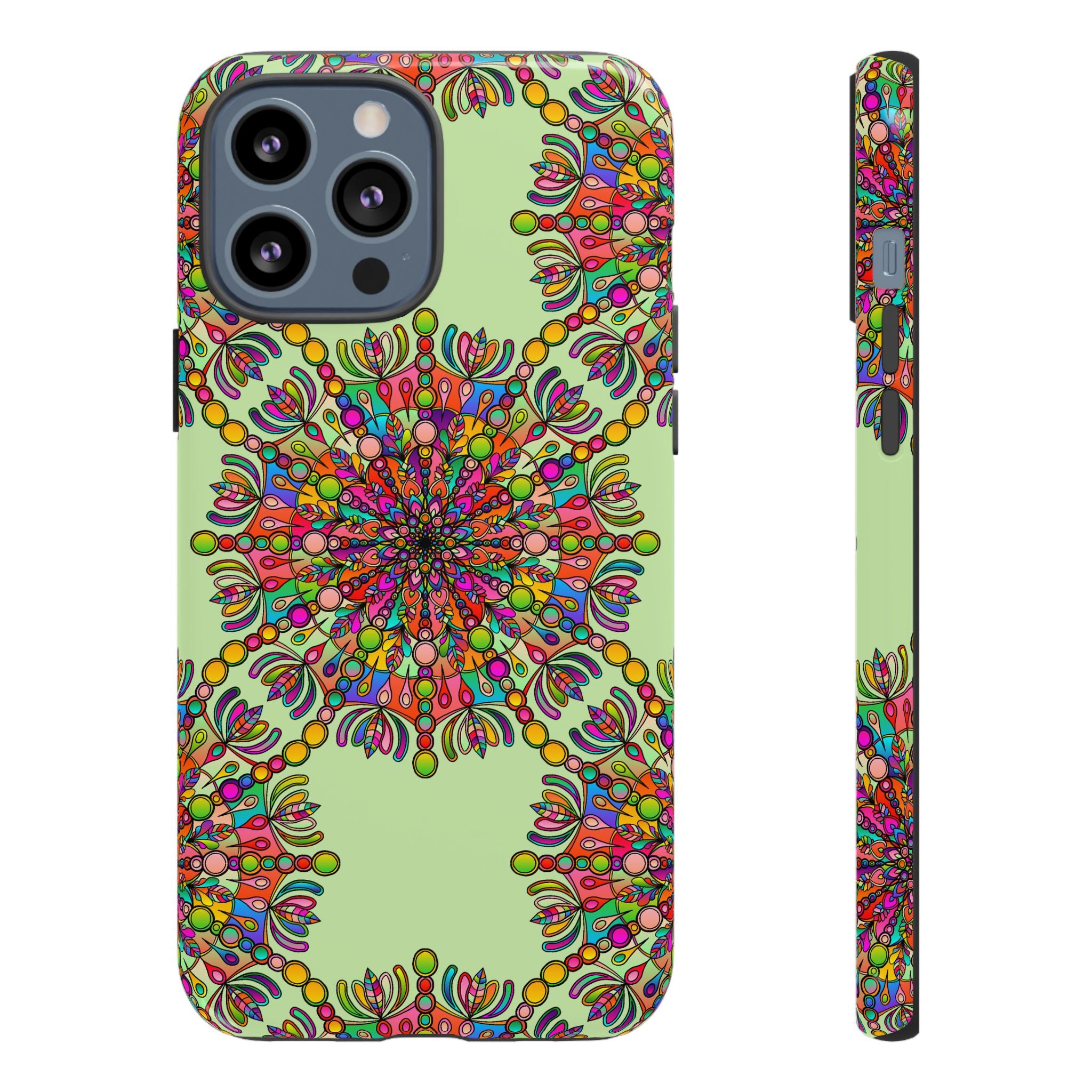 Custodia per telefono con mandala intricata in colori vivaci per uno stile unico