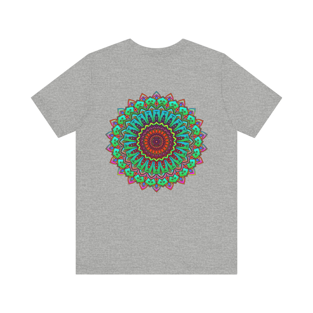 Vibrant Mandala Tee featuring intricate spiritual design for peace and harmony