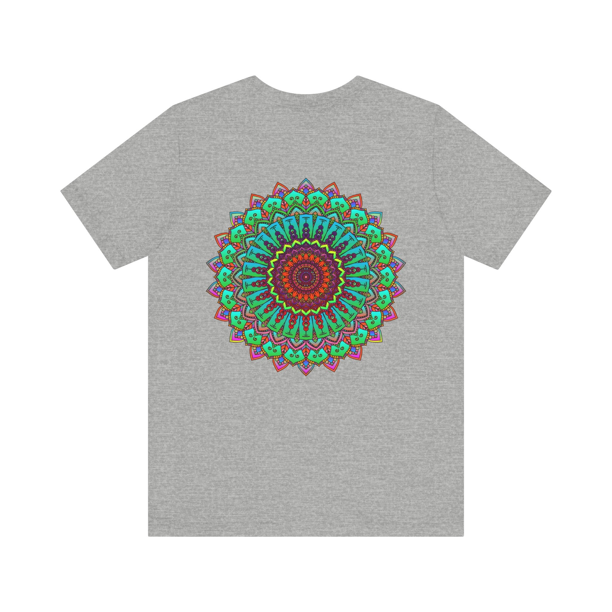 Vibrant Mandala Tee featuring intricate spiritual design for peace and harmony