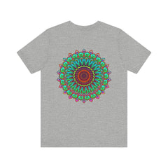 Vibrant Mandala Tee featuring intricate spiritual design for peace and harmony