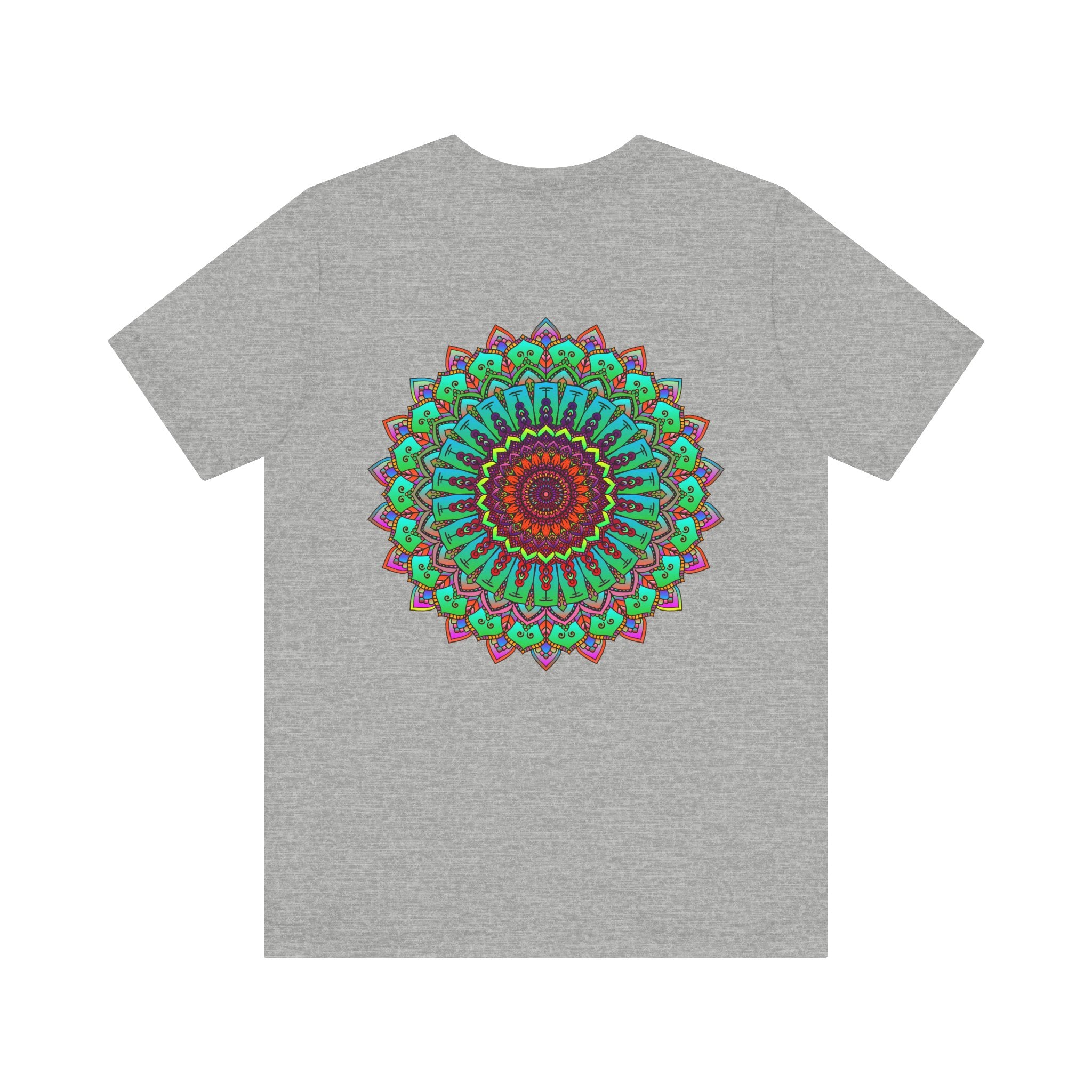 Vibrant Mandala Tee featuring intricate spiritual design for peace and harmony