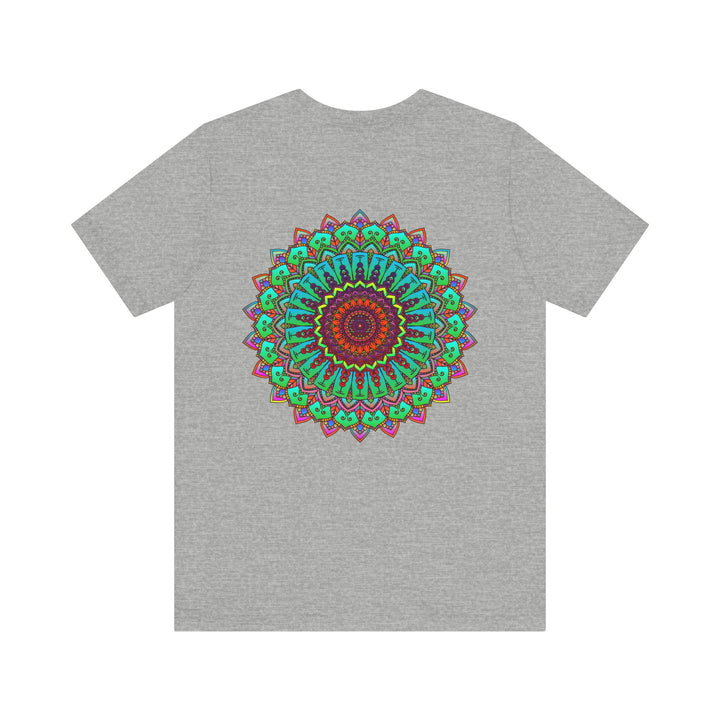 Vibrant Mandala Tee featuring intricate spiritual design for peace and harmony