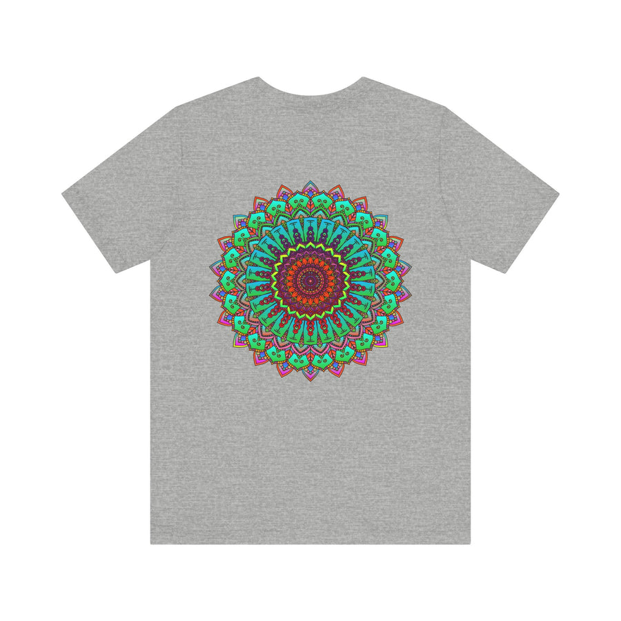 Vibrant Mandala Tee featuring intricate spiritual design for peace and harmony