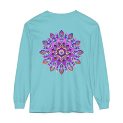 Beautiful purple and gold mandala design long sleeve t-shirt for women