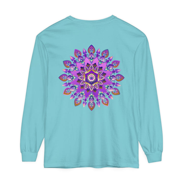 Beautiful purple and gold mandala design long sleeve t-shirt for women