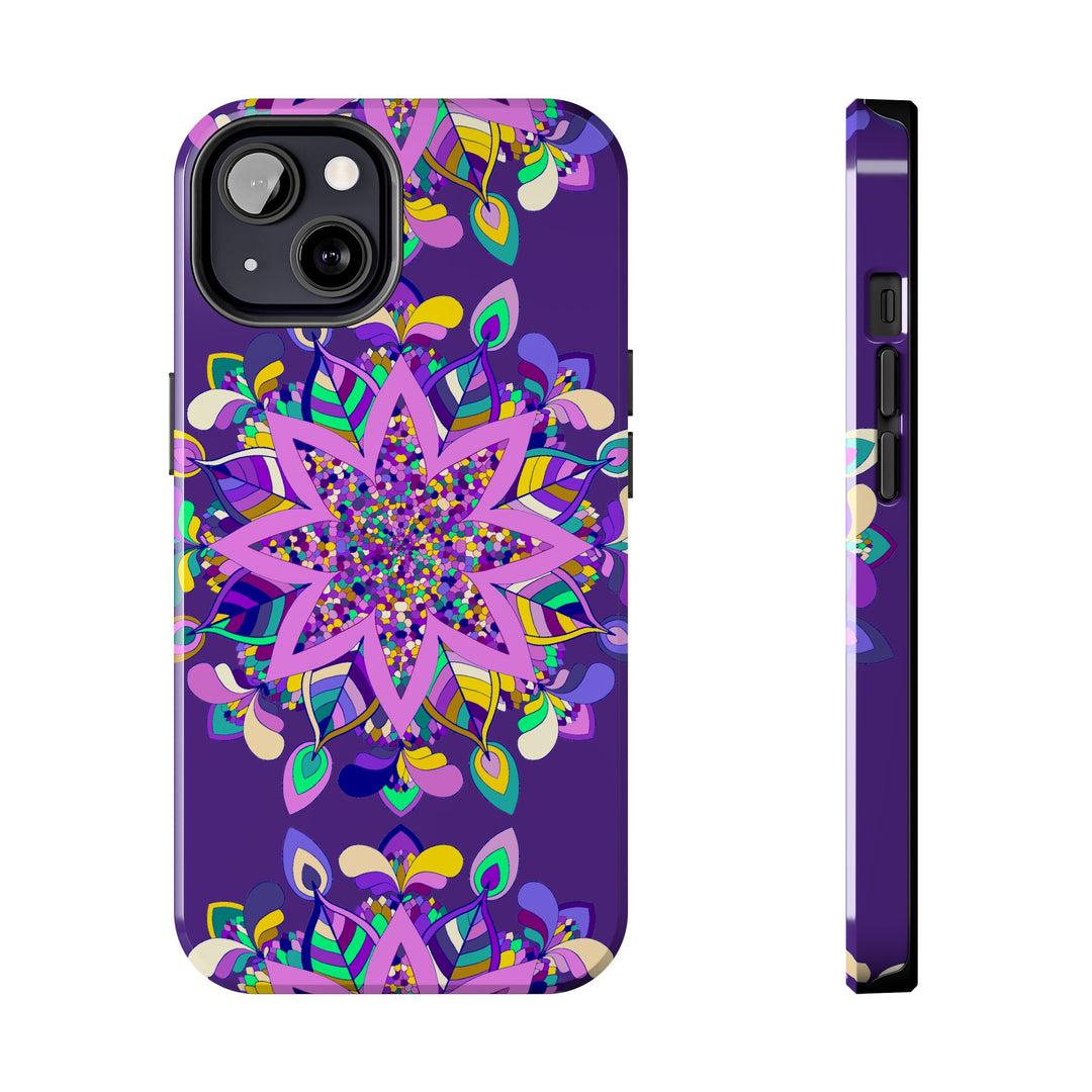 Hand drawn purple Mandala Art phone case for iPhone X/XS