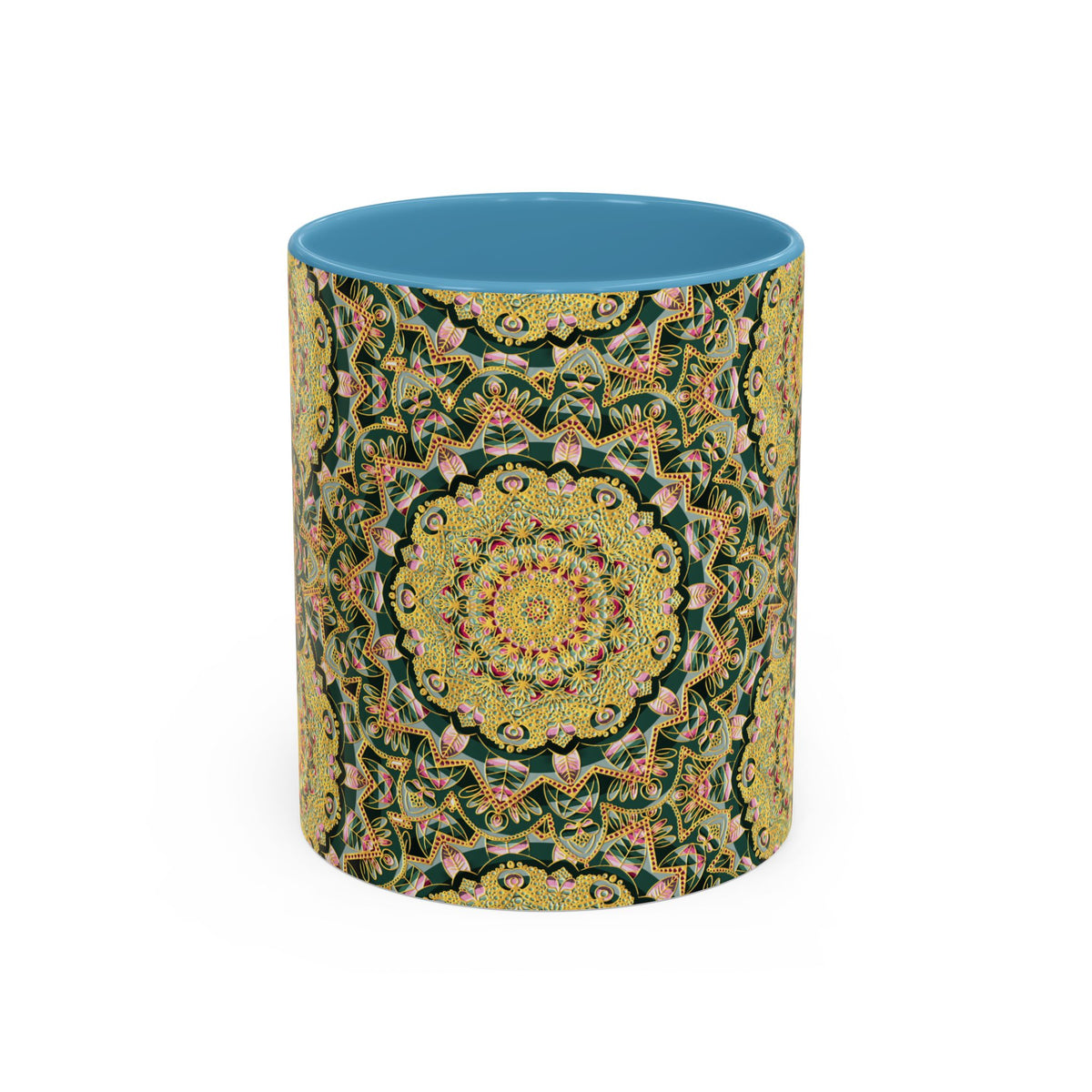 Mandala Floral Coffee Mug – Bohemian Botanical Ceramic Cup