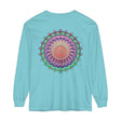 Colorful mandala long sleeve t-shirt with intricate design, suitable for both men and women