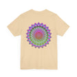 A beautiful and colorful Vibrant Mandala Tee featuring a spiritual design promoting peace and harmony