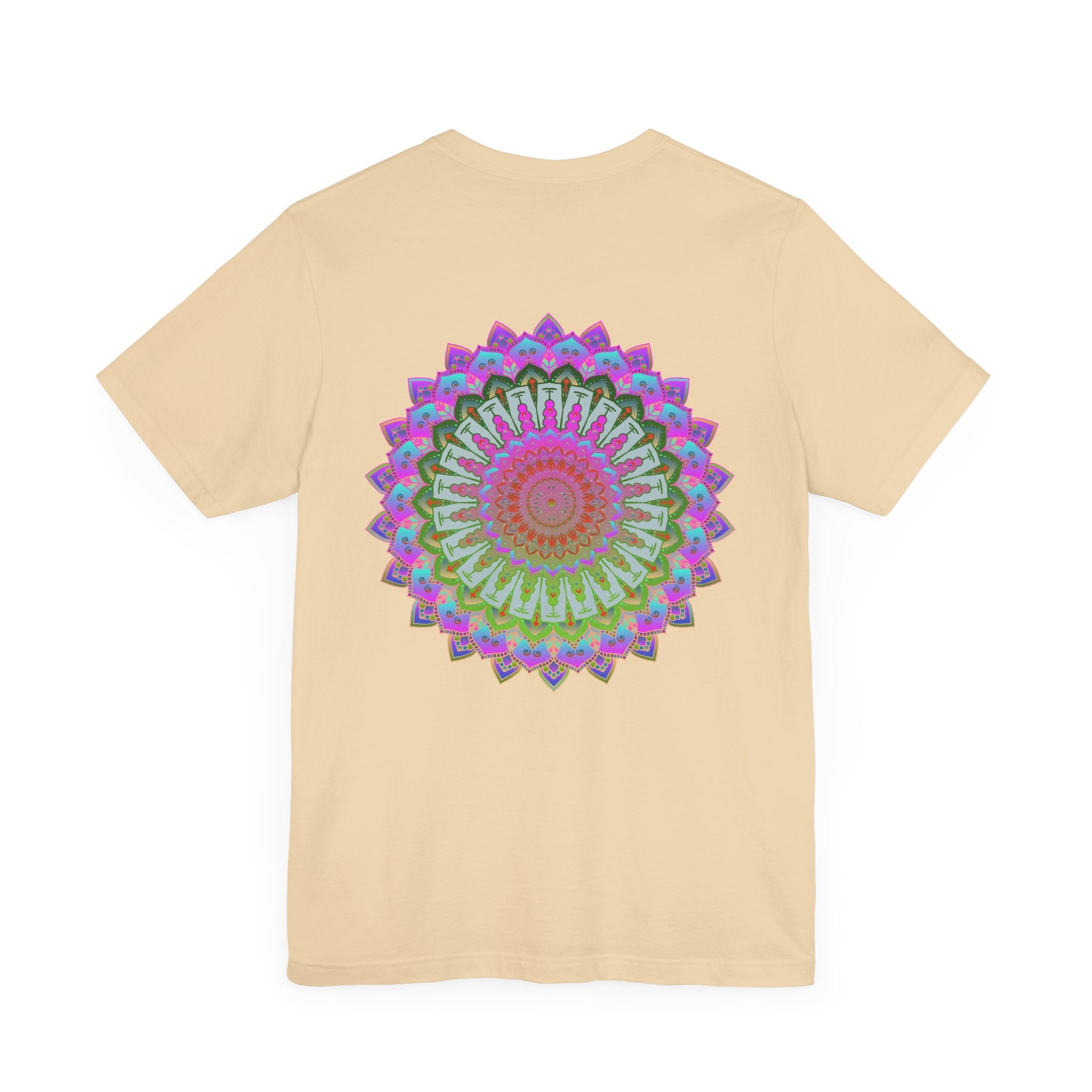 A beautiful and colorful Vibrant Mandala Tee featuring a spiritual design promoting peace and harmony