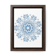 Beautiful steel blue mandala design wall art on gallery canvas wraps, handmade and vertical frame - perfect for adding a touch of artistic elegance to any space