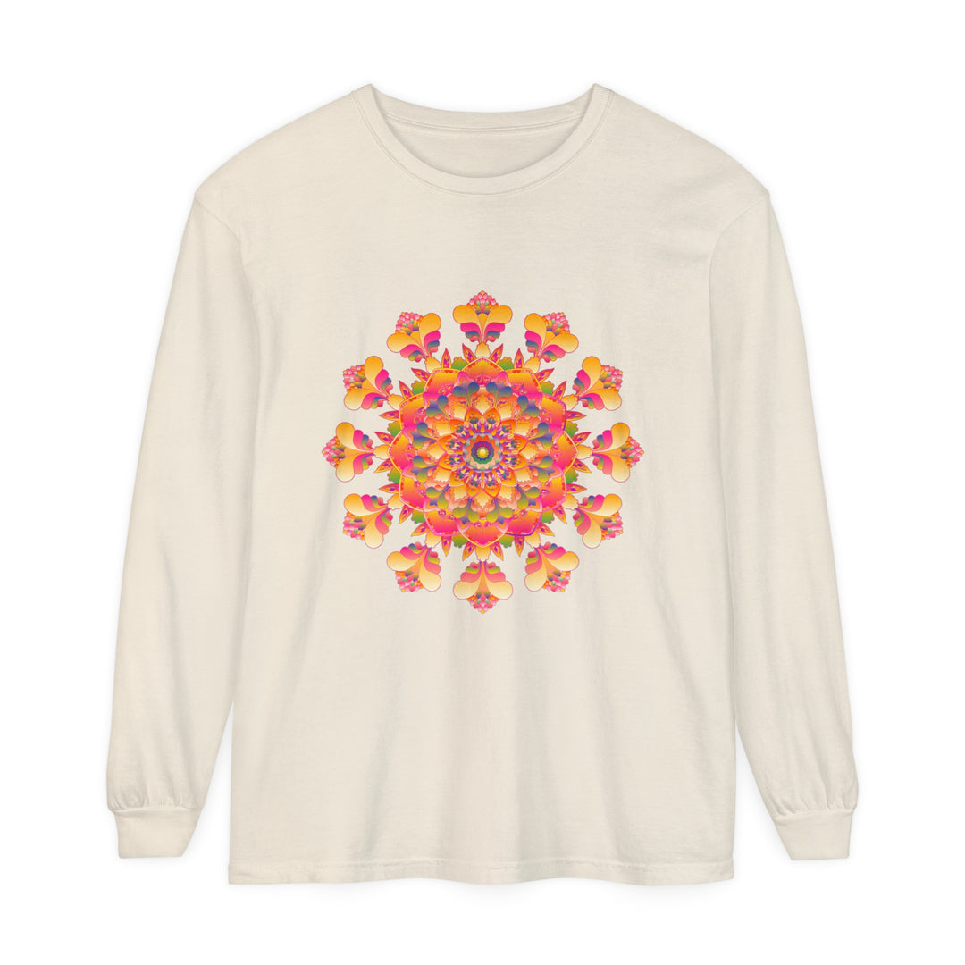 Colorful and intricate mandala design long sleeve t-shirt for men and women