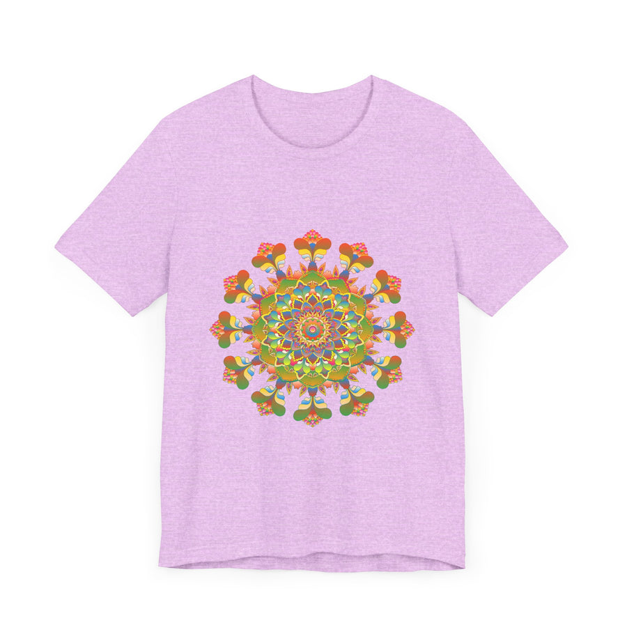 Vibrant Mandala Tee featuring a colorful and intricate design inspired by traditional patterns and vibrant colors