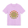 Vibrant Mandala Tee featuring a colorful and intricate design inspired by traditional patterns and vibrant colors