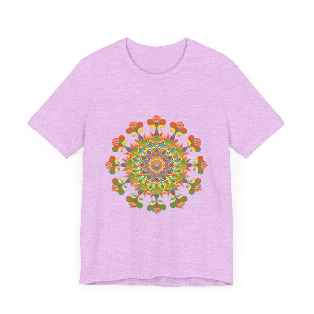 Vibrant Mandala Tee featuring a colorful and intricate design inspired by traditional patterns and vibrant colors