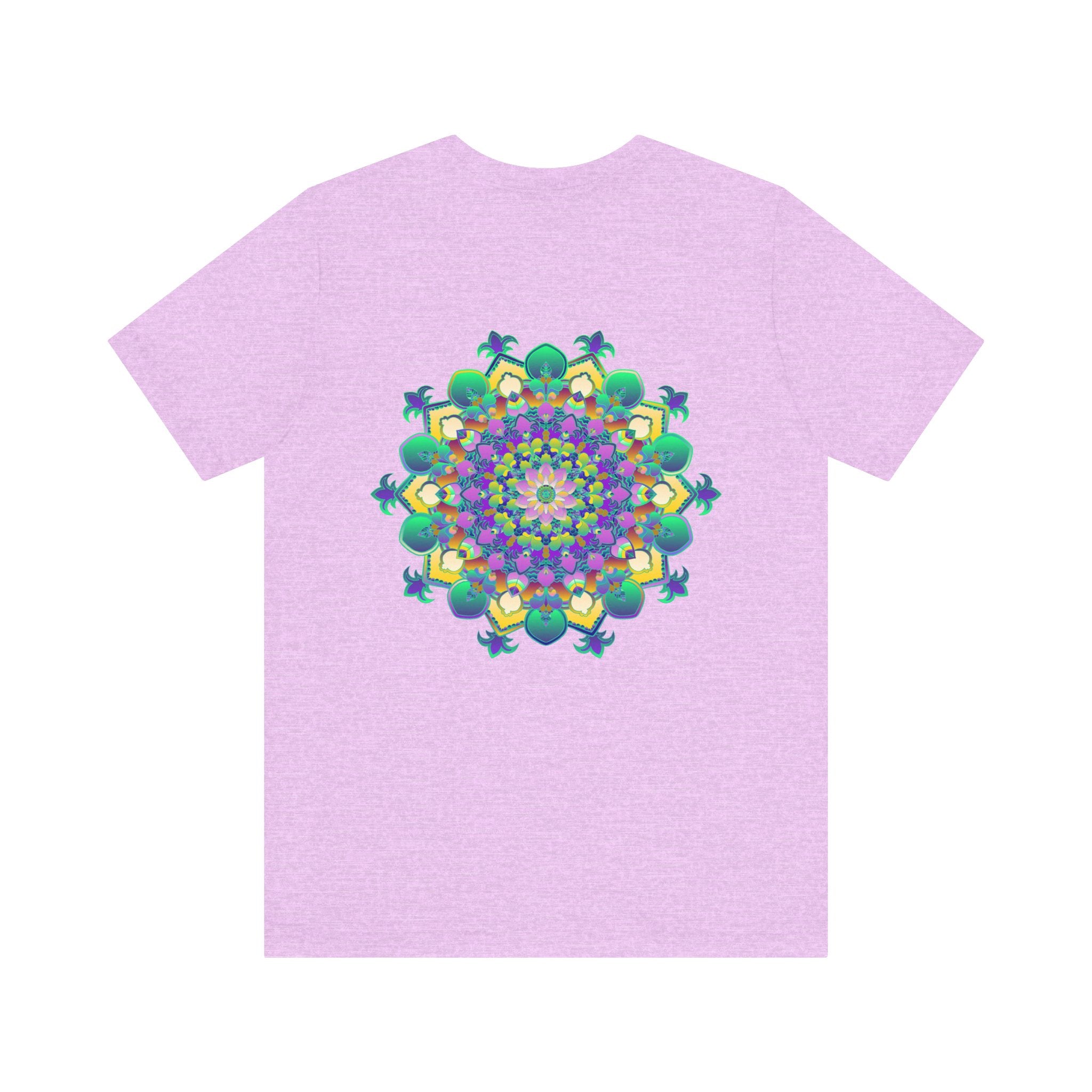 Vibrant Mandala Tee featuring intricate spiritual design for peace and harmony