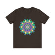 Vibrant and intricate mandala design on a meditation tee promoting peace and tranquility