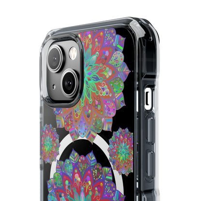 Elegant Mandala MagSafe®-Compatible iPhone 14/15 Impact Case with stylish design and durable protection for your device