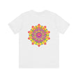 Vibrant Mandala Tee featuring intricate spiritual design for peace and harmony