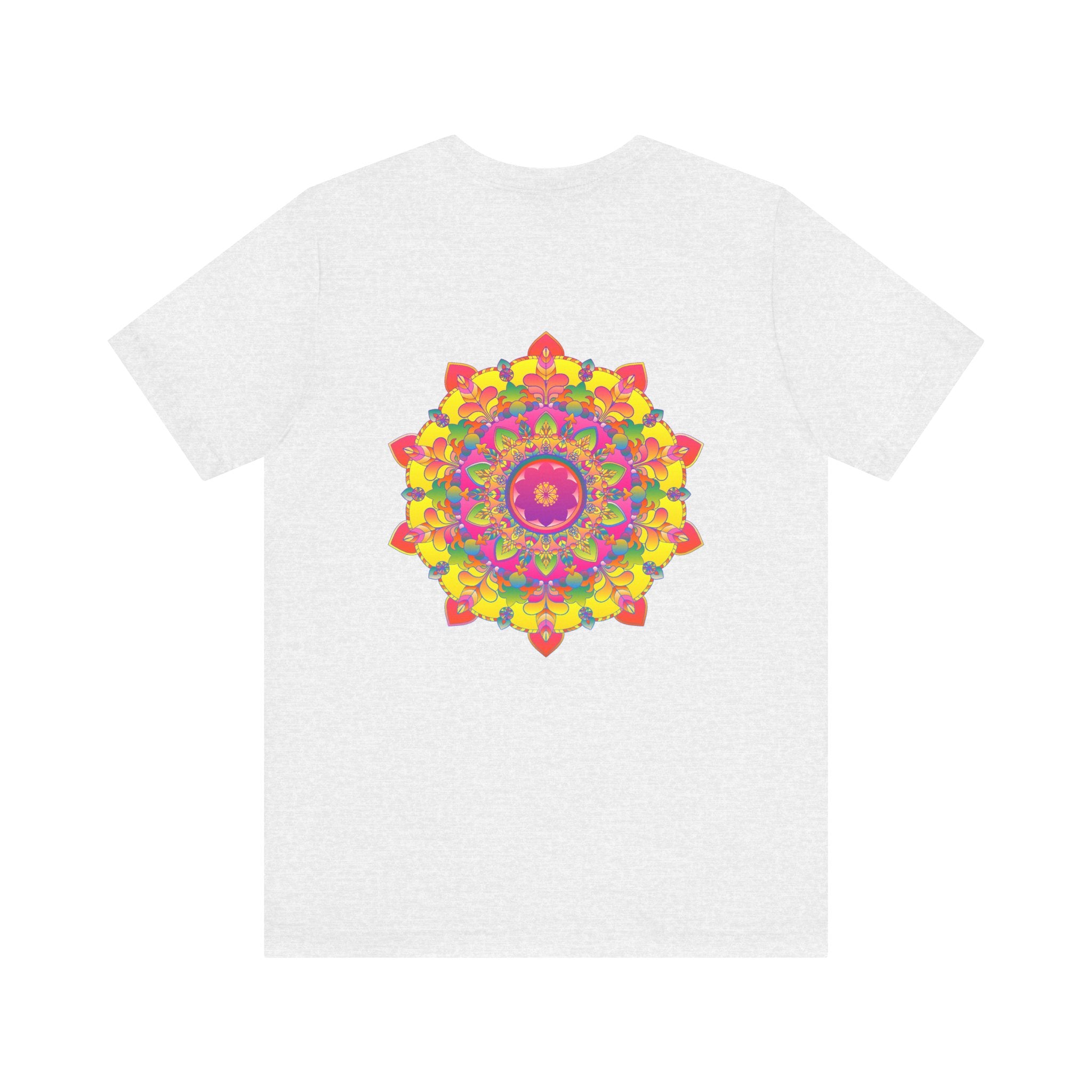 Vibrant Mandala Tee featuring intricate spiritual design for peace and harmony