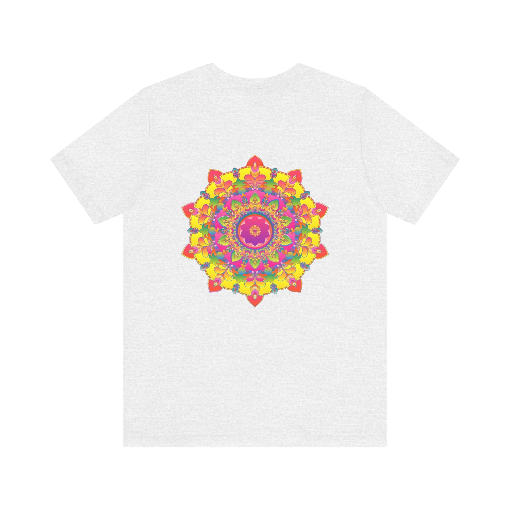 Vibrant Mandala Tee featuring intricate spiritual design for peace and harmony