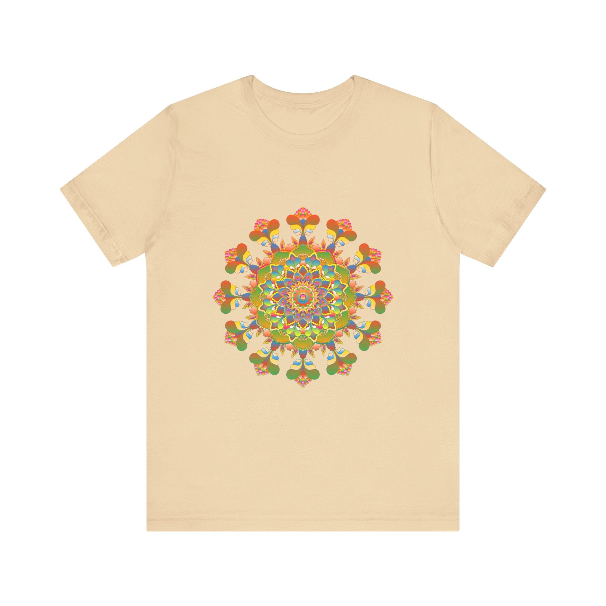 Vibrant Mandala Tee featuring a colorful and intricate design perfect for adding a pop of color to any outfit