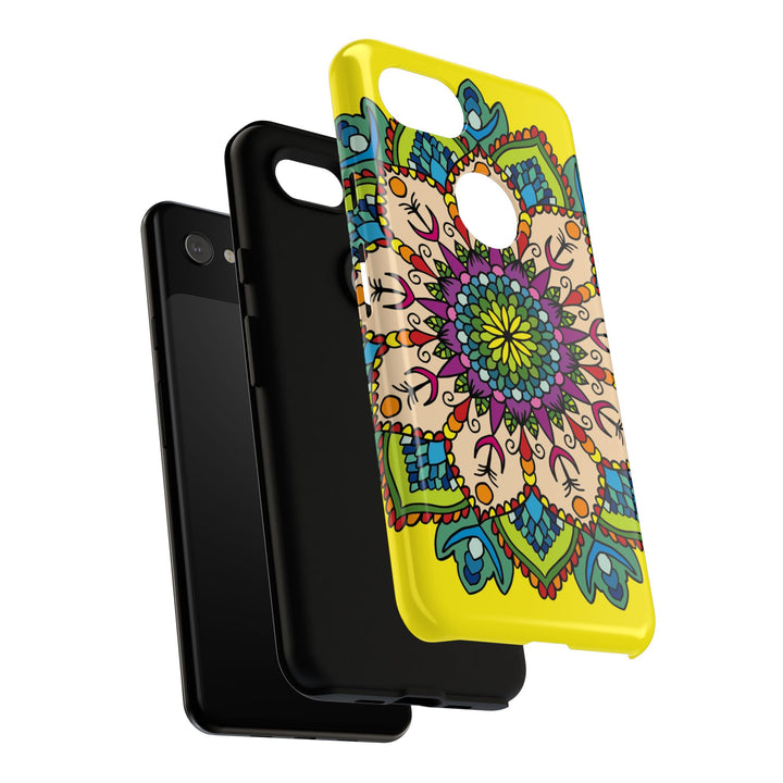Intricate Floral Yellow Phone Case for Bold Protection and Style