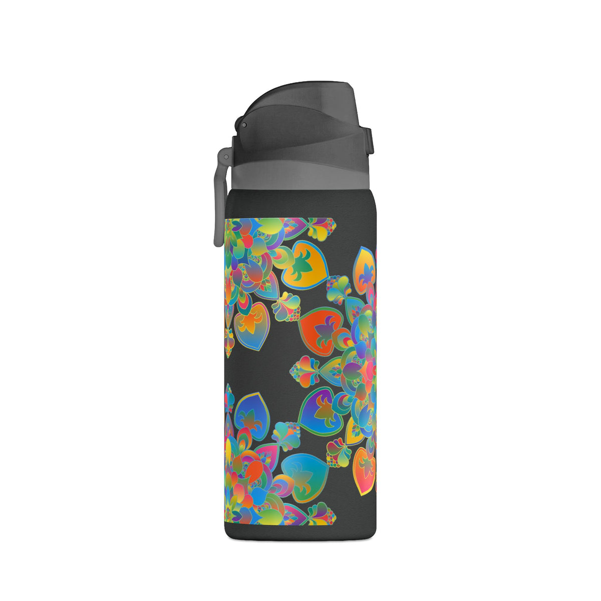 Insulated Water Bottle — Colorful Psychedelic Mandala 32oz