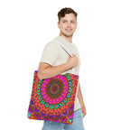 Colorful Mandala Tote Bag – Boho Psychedelic All-Over Print
