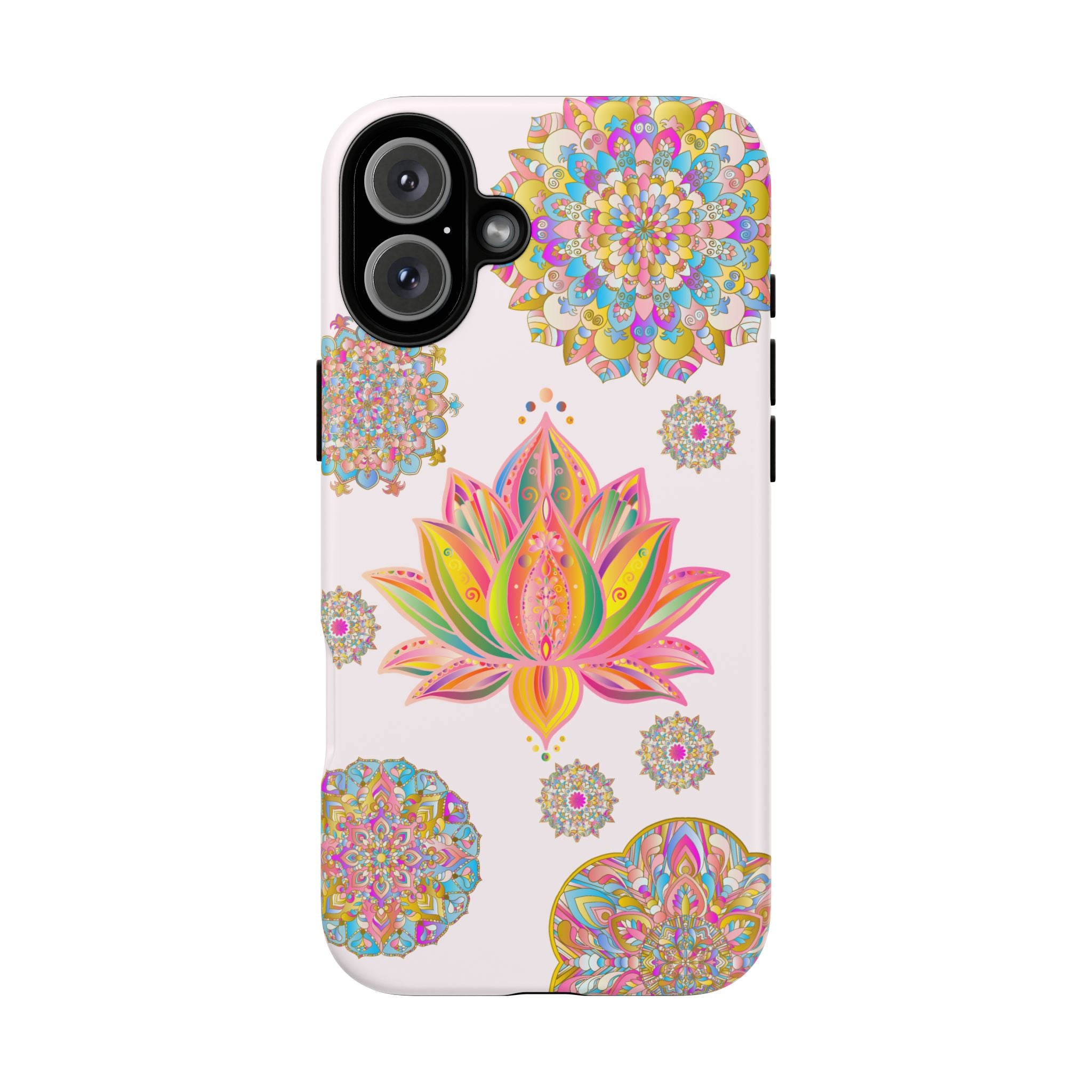 Beautiful light pink lotus flower mandala design phone case for stylish protection