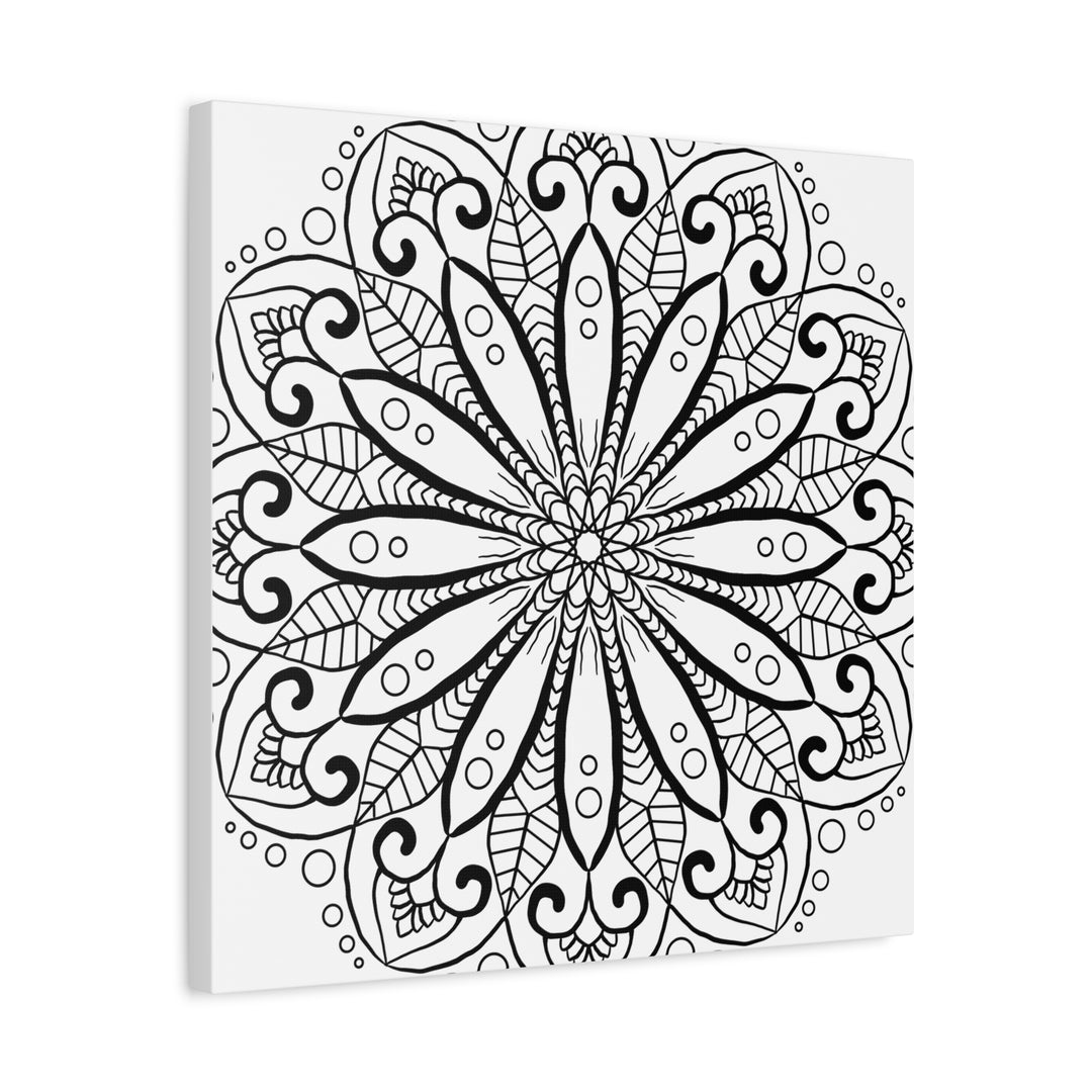 Handmade Mandala Art - Black & White Wall Art - Matte Canvas, Stretched, 125 alt text 23