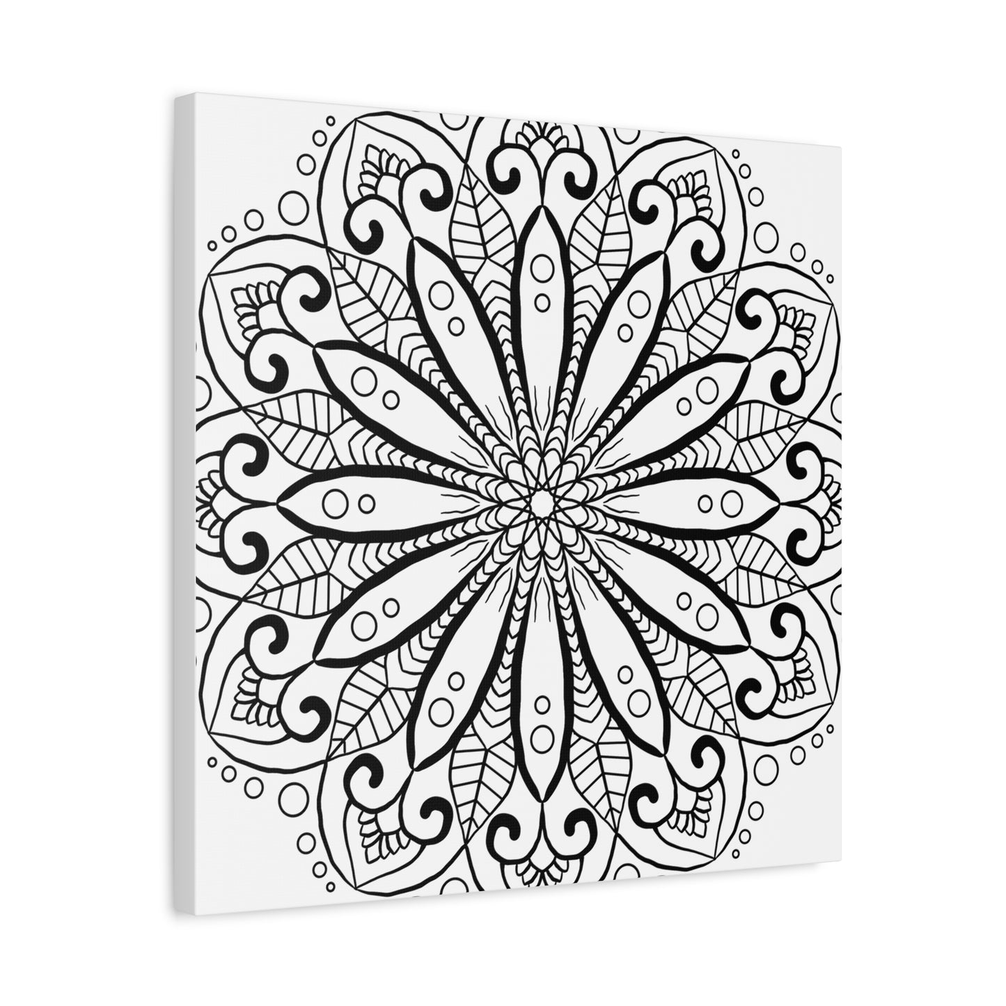 Handmade Mandala Art - Black & White Wall Art - Matte Canvas, Stretched, 125 alt text 23